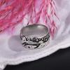 Zhen Rong deseo AliExpress anillo de nutria animal marino creativo chapado s925 retro plata tailandesa anillo de ola para mujeres