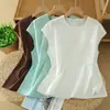 Foto Real de Top con Ribete de Encaje Silueta Adelgazante Juvenil Etéreo Disponible en Stock Camiseta sin Mangas para Mujer Tallas Grandes Artística Nueva de Verano