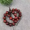 Pulsera de Cuerno de Rinoceronte, Palo de Rosa y Sándalo Verde 2.0 Pulsera de Madera Pulsera de Rosario Joyería