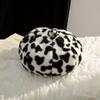 Boina de Peluche de Vaca para Mujer Otoño e Invierno Nueva Gorra Cálida Comercio Exterior Circunferencia de Cabeza Grande Venta al por Mayor Estilo Europeo y Americano Gorra de Artista
