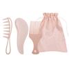 Juego de tres piezas para masaje capilar de paja de trigo Shangshi Cepillo de masaje Masajeador de cuero cabelludo Peine de púas Peinado para cabeza de aceite Peine de masaje de dientes grandes
