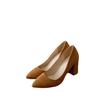 2024 primavera e verão novos sapatos casuais maduros de salto alto bico fino boca rasa sapatos femininos slip-on salto grosso comércio exterior