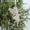 Decorações de Natal, pingentes de plástico com glitter, conjunto de enfeites de anjinho para árvore de Natal, pequenos acessórios