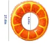 Flotador de natación personalizado de fábrica, anillo de natación de PVC con forma de fruta, sandía, jugo de naranja, inflable para montar, fila flotante para adultos y niños, engrosado
