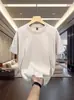 Camiseta de Algodón Lavado de Manga Corta American High Street para Hombre Verano Suelta Trendy Marca Casual Pareja Top Manga Tres Cuartos