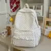 Mochila Pequeña Azul con Encaje de Encaje de Sal Marina para Niñas, Suave y Dulce para Estudiantes Universitarias de Vacaciones, Mochila Juvenil y Adorable