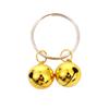 Fábrica mascota gato perro campana doble con colgante de anillo hecho a mano DIY campana collar campana redonda de cobre llavero adornos