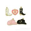 Sombrero de Vaquero DIY Joyería con Goteo de Aceite Accesorios Colgante Único Botas de Vaquero Cuerda de Mano Linda Colgante de Collar Estilo Pequeño Chanel