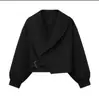 Ropa Europea y Americana Transfronteriza para Mujer AliExpress Venta Caliente Moda Manga Larga Solapa Casual Oficina Chaqueta Corta