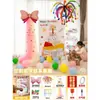 Decoración de primer cumpleaños con notas adhesivas de colores, pastel, tablero KT, globos para niños y niñas, accesorios para fotos de escena de hotel, pared de fondo