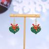 Pendientes de Santa Claus con Goteo de Aceite de Dibujos Animados Europeos y Americanos Serie Navideña Personalizada Transfronteriza Pendientes de Reno Hombre de Jengibre