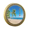 Medalla Conmemorativa de Impresión en Color de Relieve Metálico de Sanya, Hainan Monedas Conmemorativas de Turismo de la Ciudad Venta Caliente Artesanía Cultural y Creativa Regalos