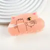 YHJ acessórios de cabelo novo clipe de cabelo de acrílico com desenho de gato grampo de cabelo simples feminino para prender o cabelo no topo da cabeça clip de tubarão prendedor de cabelo