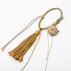 Pieza de Mango Trenzado Hecha a Mano Cuerda Borla de Algodón Color Calabaza Pequeña Colgante Estilo Étnico DIY Accesorios para Bolsos
