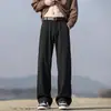Otoño 2026 Nuevo Estilo Coreano Sencillo Pantalones de Hombre con Caída Corte Holgado Talla Grande Rectos Casuales HK9711