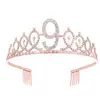 Diadema Corona Feliz Cumpleaños Infantil Fiesta Bebé Diamante Brillante Digital 3 Años 4 Años 5 Años 6 Años Accesorios para el Cabello