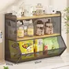 Estante de almacenamiento para olla de salud, estante elevado, estante de niveles, organizador de estación de trabajo de escritorio de oficina, gran capacidad, soporte estable para tetera y tazas