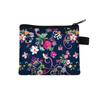 Monedero floral para mujer, tarjetero portátil, monedero, llavero, tarjetero, pequeño cuadrado