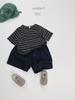 Shorts infantis estilo coreano, roupas infantis, novo verão, preto puro, calças de cinco pontas, leves, casuais, da moda, calças de comprimento médio para meninos e meninas