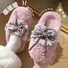 Pantuflas de algodón para mujer 2026 nuevo modelo para otoño e invierno, pantuflas cálidas de felpa para el hogar interior con una sensación cómoda y suelas gruesas para mujer