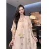 2026 Novo Modelo Flor Borboleta Vestido de Verão Feminino Fino Algodão Seda Que Pode Ser Usado Fora (Xin)