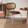 Silla de comedor para uso doméstico, silla apilable de ratán, silla exterior de lujo ligero, silla de ocio con respaldo, taburete vintage, silla para casa de huéspedes restaurante