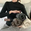H129 Ollie terciopelo cuello semi-alto camisa base mujer otoño e invierno corte ajustado interior forro polar grueso cálido manga larga chaqueta venta al por mayor
