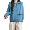 Suéter cárdigan de punto de color contrastante para otoño e invierno 2026 para mujer, corte holgado casual, chaqueta versátil y de aspecto juvenil