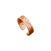 Anillo Abierto Elegante y Sofisticado con Patrón Tallado Tótems para Hombres, Venta Caliente Transfronteriza Anillo de Moda Retro Magnético de Cobre Rojo