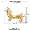 Oso Mariquita Zorro Ardilla Colgante DIY de Acero Inoxidable Abeja Femenina Dachshund Collar Joyería de Acero de Titanio Accesorios