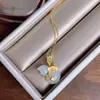 Collar para Mujer ins Sin Desvanecimiento Hoja de Loto Loto Hebilla Segura Collar con Colgante Nuevo Estilo 2021 para Mujer