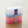 Caixa de Armazenamento Transparente de Plástico com 10 Compartimentos Removíveis para Cílios Postiços, Brincos, Anéis, Peças para Nail Art, Contas, Cristal, Tira de Borracha