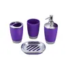 Set de Accesorios de Baño de Plástico Europeo y Americano de Seis Piezas, Artículos de Baño, Set de Cepillo para Inodoro, Botella de Líquido Galvanizado, Cubo de Basura al por Mayor