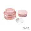 Frasco de Crema Rosa de Doble Capa de Pared Gruesa, Botella Redonda de Boca Ancha para Crema de Cuidado de la Piel al por Mayor