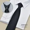 Corbata de Hombre Negra Sin Cremallera Corbata Perezosa de Hombre Traje Corbata Vestido Negocios Corbata de Mano Verano Nudo Libre Moda