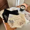 Lady Lace ~ Ropa Interior Pure Desire para Mujer Sin Costuras Transpirable Cintura Baja Entrepierna de Algodón Puro Encaje Calado de Seda de Hielo Calzoncillos Delicados con la Piel