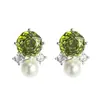 Pendientes de Plata S925 con Aguja, Perla Cortada en Rosa, Pendientes Pequeños de Moda Retro de Alta Gama, Pendientes Elegantes y Exquisitos