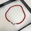 Colar de Miçangas Estilo Francês Retrô Coração Feminino Luxo Leve Nicho Corrente de Colar de Alta Qualidade Único Simples Versátil Corrente de Lã Tendência
