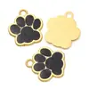 Liga Colorida Pingente de Pegada de Cachorro com Gotejamento de Óleo Tag de Gato com Glitter Pingente de Joia de Garra de Urso Feito à Mão DIY
