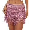 Ropa de actuación de danza del vientre transfronteriza de Halloween, cadena de cintura con borlas de cuatro capas, toalla de cadera bossimi sexy, falda con lentejuelas para mujer