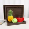 Plato Grande de Frutas Secas Plato de Frutas de Madera Exquisito Plato Bandeja de Gran Capacidad Plato Rectangular de Madera para Exhibición Plato de Madera para Pasteles