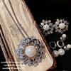 Yuji aretes de copo de nieve colorido Gema Perla lágrimas de sirena cuentas de concha de mar profundo broche de perla Flor Oro Atardecer