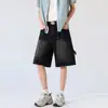 Shorts Jeans Masculino Corte Reto 2026 Verão Tendência Novo Estilo Solto Casual Roupa de Trabalho Estilo Americano Calça de Cinco Pontos