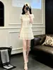 Conjunto de Moda Estilo Chanel para Mujer Verano 2026, Elegante y Juvenil, Lujo Ligero, Elegante, Hermoso Conjunto de Dos Piezas con Top de Manga Corta y Falda Corta