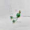 Una Hoja Conoce Otoño Verde Sándalo Doble Círculo Literario Chino Con Cuentas DIY Pulsera de Gota Pequeña Pulsera Estilo Flor de Ciruelo Trébol de Cuatro Hojas