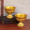 Copa Alta de Ofrenda Auspiciosa de Ocho Tesoros Chapada en Oro para Lámpara de Buda Tántrico Tíbet Ocho Recipientes Auspiciosos de Ofrenda para Copa de Agua Bendita