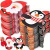 50 Piezas Tarjeta de Papel Piruleta Navideña Dibujo Animado Santa Claus Pingüino Muñeco de Nieve Embalaje Bolsa de Regalo de Dulces Año Nuevo Pastel