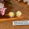 Jardín de Noche de Verano Es Adecuado para Pendientes de Flores Dopamina de Verano para Mujeres, Pendientes de Estilo Resort Costero, Pendientes de Gama Alta
