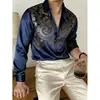 2026 Nueva Camisa de Negocios Casual de Gama Alta con Estampado Digital Transfronterizo para Hombre