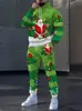 Moletom com capuz masculino estampado de Natal casual transfronteiriço, esportivo, de corte solto, conjunto de duas peças masculino moderno outono/inverno, em estoque